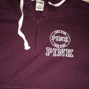 Maroon Pink quarter zip hoodie